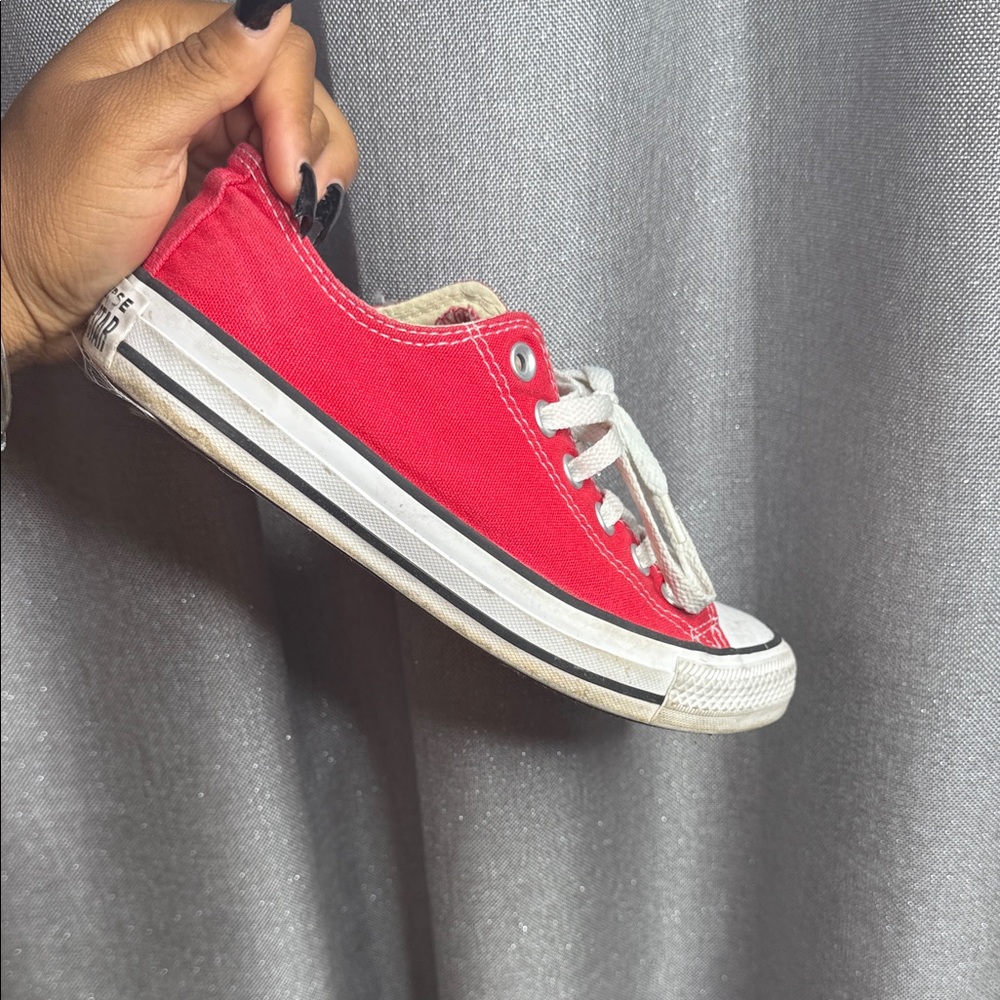 Converse Red Canvas Sneakers with White Accents
